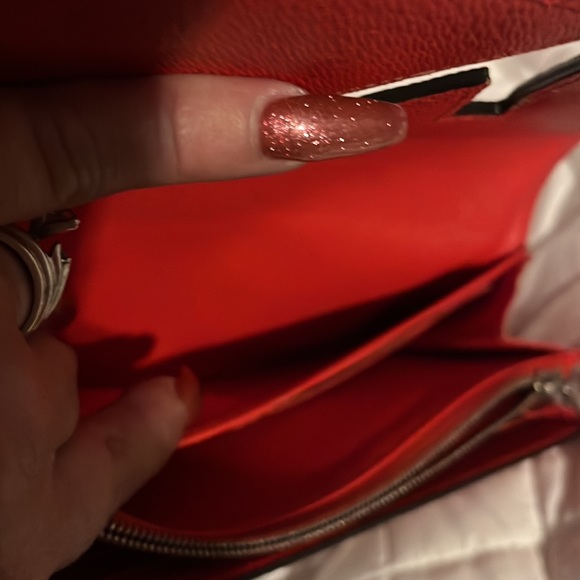 RARE authentic Louis Vuitton red epi leather twist lock  long wallet - Picture 12 of 13